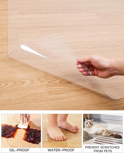 YSAGi Chair Mat for Hard Floor, Easy Glide Clear Office Mats for Rolling Chairs Hardwood Floor, Clear Heavy Duty Floor Mats for Home and Office (36x48 Inch, Clear with Lip) in Saudi Arabia