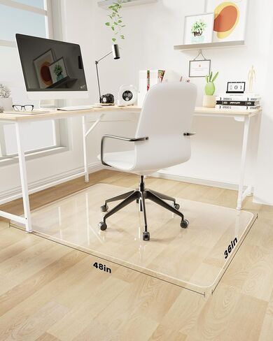 YSAGi Chair Mat for Hard Floor, Easy Glide Clear Office Mats for Rolling Chairs Hardwood Floor, Clear Heavy Duty Floor Mats for Home and Office (36x48 Inch, Clear with Lip) in Saudi Arabia