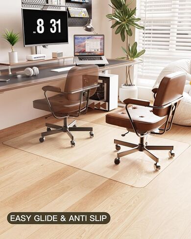 YSAGi Chair Mat for Hard Floor, Easy Glide Clear Office Mats for Rolling Chairs Hardwood Floor, Clear Heavy Duty Floor Mats for Home and Office (36x48 Inch, Clear with Lip) in Saudi Arabia