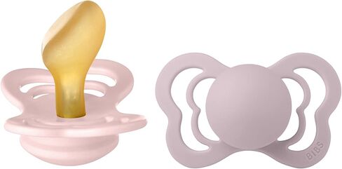 لهايات BIBS - مجموعة الأزياء الراقية | لهاية أطفال خالية من مادة BPA | صنع في الدنمارك | مجموعة من 2 لهايات فاخرة بلون بلوسوم/ليلك داكن in Saudi Arabia