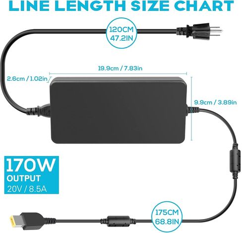شجرة Tree.nb 20v 8.5a 170W شاحن AC ، مزود الطاقة لـ Lenovo ThinkPad E440 E450 E540 E550 W540 W541 W550S P50 P51 P70 T431S T440 T440P T450S T450S Yoga 15 in Saudi Arabia