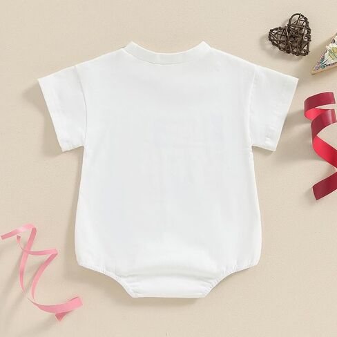 Kayotuas Baby Boy Girl First Birthday Outfits Cute Letters Tshirt Bubble Romper Short Sleeve Bodysuit 1st Birthday Clothes in Kuwait