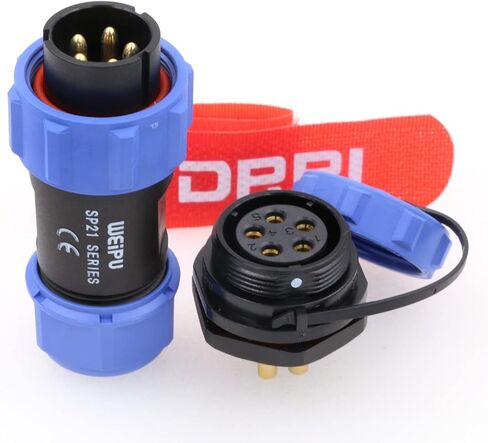 DRRI Weipu SP21 5Pin Rear-nut Mount Waterproof Quick Connect Threaded Plastic Connector for Outdoor Lights in Saudi Arabia