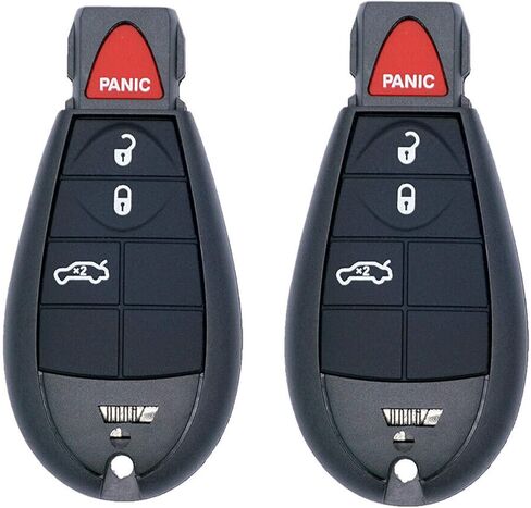 4-Button Replacement fit for Uncut Keyless Entry Remote Control Car Key Fob 08-2010 Chrysler 300/08-2012 Dodge Charger Journey Durango/08-2014 Grand Caravan /Challenger M3N5WY783X IYZ-C01C 433MHz in Kuwait