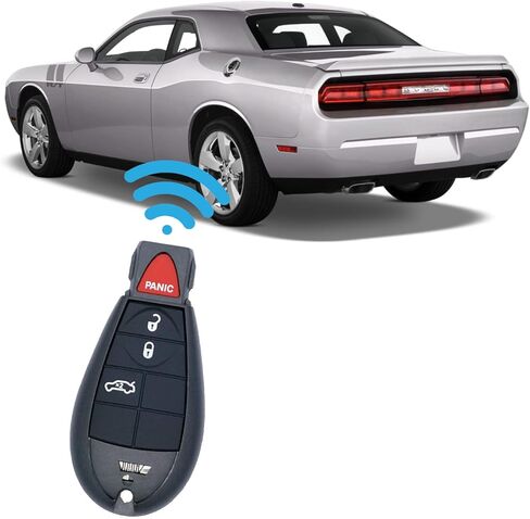 4-Button Replacement fit for Uncut Keyless Entry Remote Control Car Key Fob 08-2010 Chrysler 300/08-2012 Dodge Charger Journey Durango/08-2014 Grand Caravan /Challenger M3N5WY783X IYZ-C01C 433MHz in Kuwait