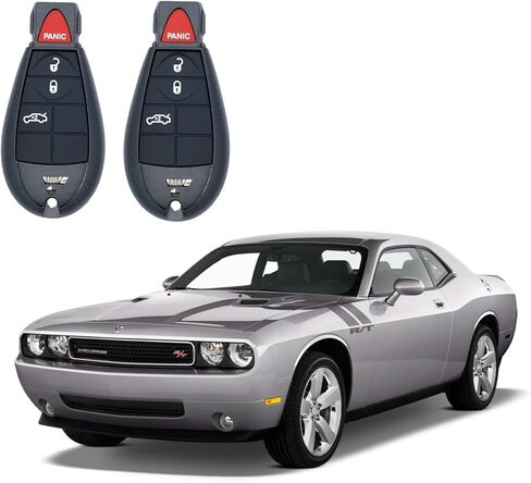 4-Button Replacement fit for Uncut Keyless Entry Remote Control Car Key Fob 08-2010 Chrysler 300/08-2012 Dodge Charger Journey Durango/08-2014 Grand Caravan /Challenger M3N5WY783X IYZ-C01C 433MHz in Kuwait