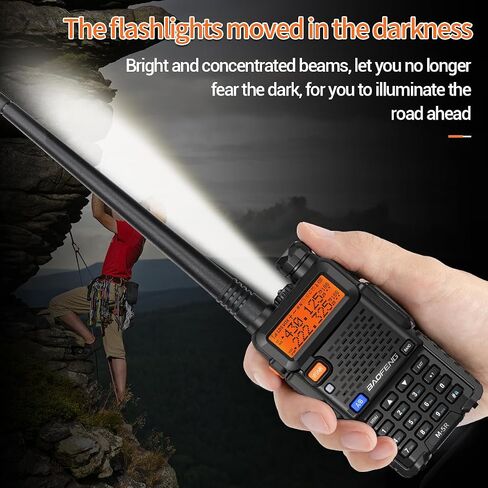 BAOFENG Ham Radio M-5R Handheld Two Way Radio (Upgraded of UV-5R) Long Range Walkie Talkies for Adults,Copy Frequency, AirBand 5RX 2 Way Radio with Earpiece 771 Antenna Battery Full Kit in Saudi Arabia