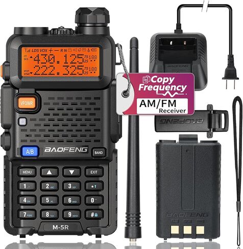 BAOFENG Ham Radio M-5R Handheld Two Way Radio (Upgraded of UV-5R) Long Range Walkie Talkies for Adults,Copy Frequency, AirBand 5RX 2 Way Radio with Earpiece 771 Antenna Battery Full Kit in Saudi Arabia