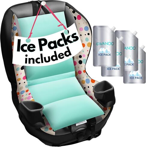 Car Seat Ccooler Pad with Reusable Ice Packs. Keeps Car Seat Buckles and Belts Cool When Car is Parked in The Sun and Heat - Grey in Saudi Arabia
