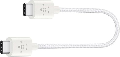Belkin USB-IF Certified MIXIT 6-Inch Metallic USB-C to USB-C (USB Type C) Charge Cable (White) in Saudi Arabia