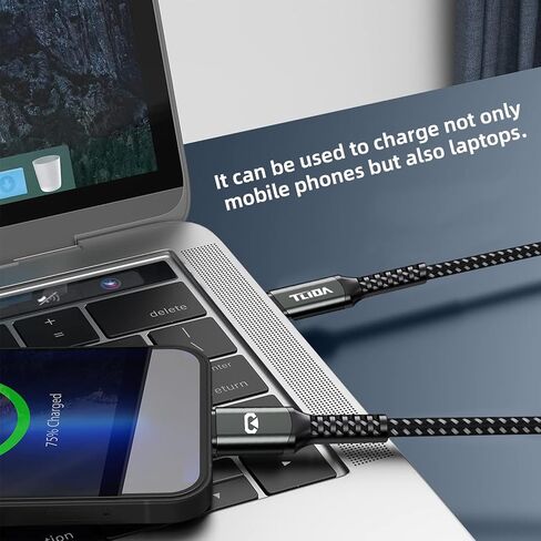 USB C إلى USB-A كابل شحن سريع لنقل البيانات لسلك الشاحن، نايلون مضفر من النوع C لشحن iPhone 15/15 Pro Max، Samsung Galaxy، iPad Pro، الأجهزة اللوحية، أجهزة الكمبيوتر المحمولة، بنك الطاقة، 3.3 قدم in Saudi Arabia