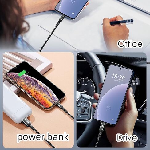 USB C إلى USB-A كابل شحن سريع لنقل البيانات لسلك الشاحن، نايلون مضفر من النوع C لشحن iPhone 15/15 Pro Max، Samsung Galaxy، iPad Pro، الأجهزة اللوحية، أجهزة الكمبيوتر المحمولة، بنك الطاقة، 3.3 قدم in Saudi Arabia
