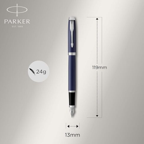 PARKER IM Fountain Pen, Premium Warm Silver, Fine Nib with Blue Ink Refill (1931684) in Saudi Arabia