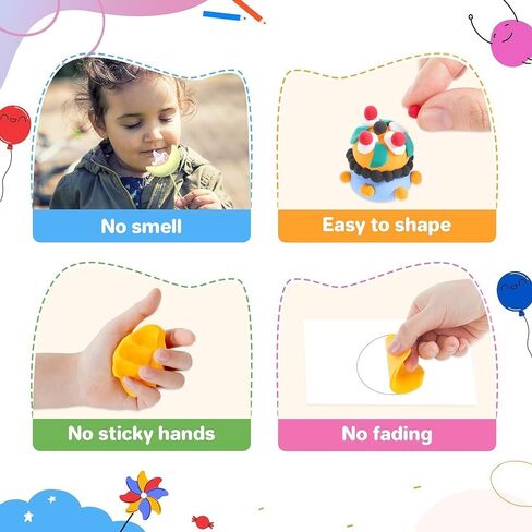 Air Dry Clay 56 Colors, Modeling Clay for Kids, DIY Model Magic Clay, Molding Clay Kit with Sculpting Tools, Non-Sticky Soft and Super Light, Arts and Crafts Gift for Boys Girls Kids. in Saudi Arabia