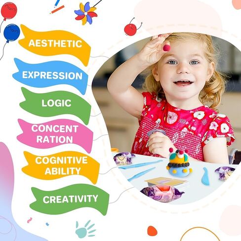 Air Dry Clay 56 Colors, Modeling Clay for Kids, DIY Model Magic Clay, Molding Clay Kit with Sculpting Tools, Non-Sticky Soft and Super Light, Arts and Crafts Gift for Boys Girls Kids. in Saudi Arabia