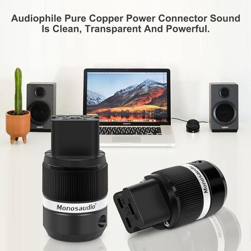 Monosaudio Audiophile Power Plug Power Connector AC Power Female Plug IEC320 C19 Power Adapter Hi-end Audio Power Cable for DIY Audiophile Power Cord HiFi Audio Power Cable(Pure Copper)(F120) in Kuwait