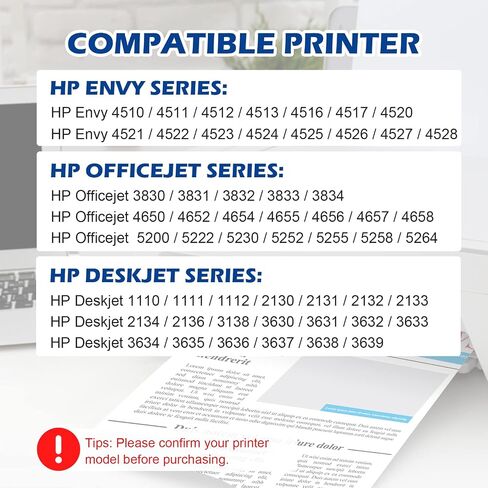 خرطوشة حبر ملونة مزدوجة D 63XL بديلة معاد تصنيعها لطابعة HP 63 XL 63XL لـ OfficeJet 3830 Envy 4520 4512 OfficeJet 4650 5255 5258 Deskjet 1112 3634 3639 3632 (1 ثلاثية الألوان) in Saudi Arabia
