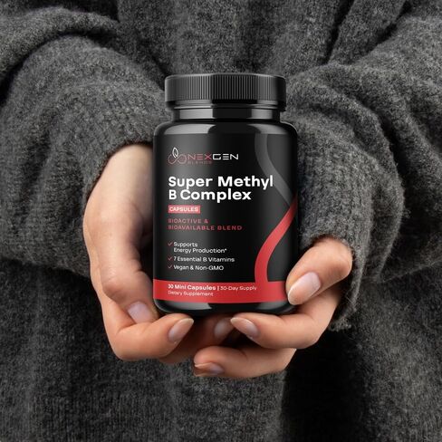 Methylated B Complex Vitamin Supplement - Bioactive Methyl B Complex with 5-MTHF Methyl Folate & B12 Methylcobalamin for Brain Heart Energy & Homocysteine Support - Super Vitamin B Complex - 60 Caps in Saudi Arabia
