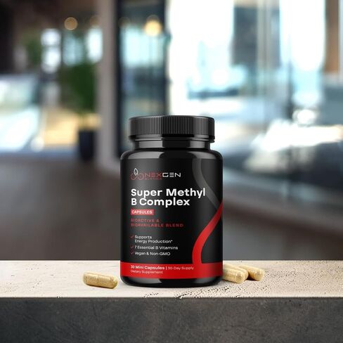 Methylated B Complex Vitamin Supplement - Bioactive Methyl B Complex with 5-MTHF Methyl Folate & B12 Methylcobalamin for Brain Heart Energy & Homocysteine Support - Super Vitamin B Complex - 60 Caps in Saudi Arabia