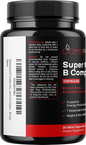 Methylated B Complex Vitamin Supplement - Bioactive Methyl B Complex with 5-MTHF Methyl Folate & B12 Methylcobalamin for Brain Heart Energy & Homocysteine Support - Super Vitamin B Complex - 60 Caps in Saudi Arabia
