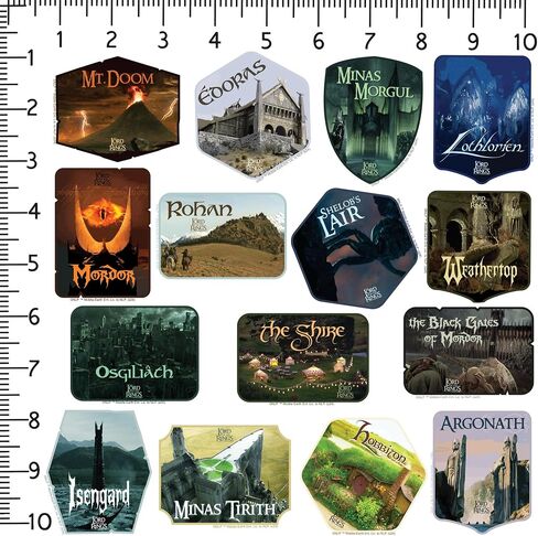 Lord of The Rings Location Badges 50ct Vinyl Large Deluxe Stickers Variety Pack - Laptop, Water Bottle, Scrapbooking, Tablet, Skateboard, Indoor/Outdoor in Saudi Arabia