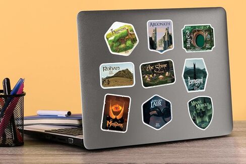 Lord of The Rings Location Badges 50ct Vinyl Large Deluxe Stickers Variety Pack - Laptop, Water Bottle, Scrapbooking, Tablet, Skateboard, Indoor/Outdoor in Saudi Arabia