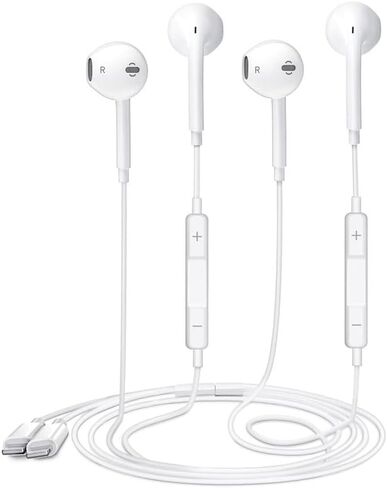 2 Packs-for iPhone Headphones Wired Earbuds/Earphones Nosie Reduction Built-in Microphone & Volume Control Headsets Compatible with iPhone 14/13/12/11/XR/XS/X/8/7/SE/Pro/Pro Max in Saudi Arabia