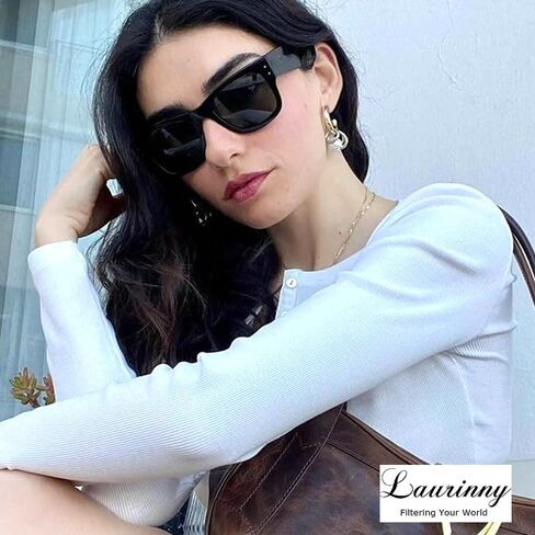 نظارات شمسية مربعة كلاسيكية للنساء والرجال موضة عتيقة 70s 80s نظارات شمسية معابد مكتنزة ظلال حماية UV400 in Kuwait