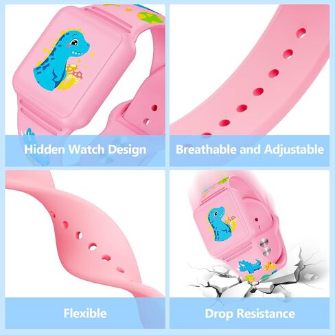 2 Pack AirTag Bracelet for Kids, Waterproof Air tag Holder for Kids with Soft Silicone Full Coverage Anti-Lost Hidden Airtag Wristband Accessories for Child (Black+Dark Blue) in Saudi Arabia