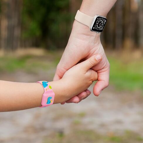 2 Pack AirTag Bracelet for Kids, Waterproof Air tag Holder for Kids with Soft Silicone Full Coverage Anti-Lost Hidden Airtag Wristband Accessories for Child (Black+Dark Blue) in Saudi Arabia