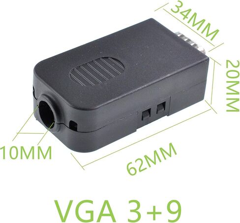 Oiyagai DB15 3+9 D-SUB VGA Male 3Row 15Pin Connector Adapter with Nut Terminal Breakout Board Connector Signal Module with Case Free Welding in Kuwait