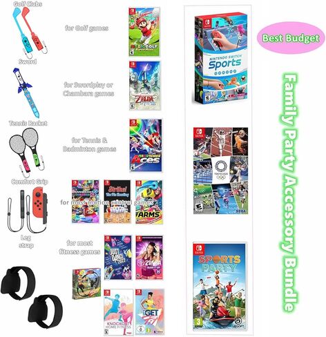 مجموعة الملحقات الرياضية من إرمورجين سويتش، مجموعة 9 في 1 للتبديل والتبديل OLED، ومقبض Joycon للألعاب الرياضية، وأشرطة الساق وحزام المعصم، ومضارب كرة الريشة، ونادي الجولف وجهاز التحكم بالسيف in Kuwait