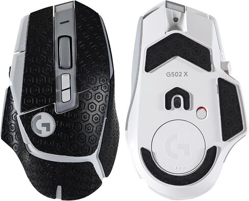 شريط ماوس 2 في 1 مقاوم للعرق + زلاجات ماوس لجلد الماوس Logitech G502X ملصق مضاد للانزلاق ومزلق متين وأقدام ماوس ناعمة تنزلق باللون الأسود G502X in Saudi Arabia