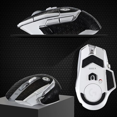 شريط ماوس 2 في 1 مقاوم للعرق + زلاجات ماوس لجلد الماوس Logitech G502X ملصق مضاد للانزلاق ومزلق متين وأقدام ماوس ناعمة تنزلق باللون الأسود G502X in Saudi Arabia