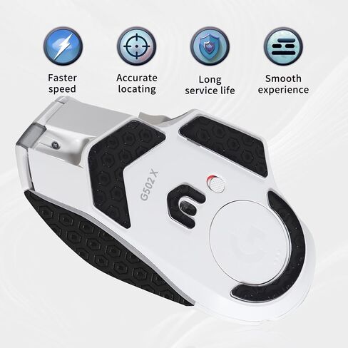 شريط ماوس 2 في 1 مقاوم للعرق + زلاجات ماوس لجلد الماوس Logitech G502X ملصق مضاد للانزلاق ومزلق متين وأقدام ماوس ناعمة تنزلق باللون الأسود G502X in Saudi Arabia