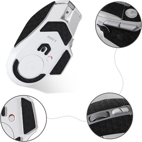 شريط ماوس 2 في 1 مقاوم للعرق + زلاجات ماوس لجلد الماوس Logitech G502X ملصق مضاد للانزلاق ومزلق متين وأقدام ماوس ناعمة تنزلق باللون الأسود G502X in Saudi Arabia