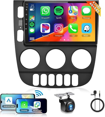 8Core 4+64G ستيريو سيارة لمرسيدس بنز W163 ML320 ML350 ML400 ML500 1997-2005 Wireless Carplay Android Auto، 9 بوصة 1280 * 720P IPS شاشة تعمل باللمس، GPS/WiFi/32band DSP صوت/بلوتوث/SWC/كاميرا احتياطية in Saudi Arabia