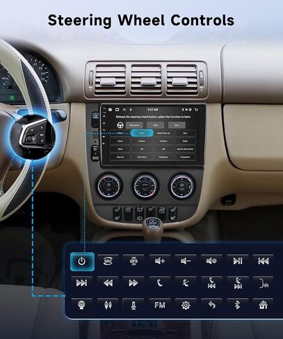 8Core 4+64G ستيريو سيارة لمرسيدس بنز W163 ML320 ML350 ML400 ML500 1997-2005 Wireless Carplay Android Auto، 9 بوصة 1280 * 720P IPS شاشة تعمل باللمس، GPS/WiFi/32band DSP صوت/بلوتوث/SWC/كاميرا احتياطية in Saudi Arabia