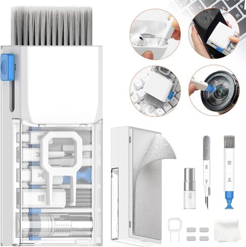 21-in-1 Keyboard Cleaning Kit, Upgraded Electronic Cleaner Kit with Mini Vacuum for Laptop, iPad, iPhone, Camera, Earbud, All-in-one Multifunctional Computer Screen Cleaning Brush Tools in Saudi Arabia
