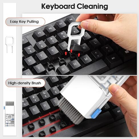 21-in-1 Keyboard Cleaning Kit, Upgraded Electronic Cleaner Kit with Mini Vacuum for Laptop, iPad, iPhone, Camera, Earbud, All-in-one Multifunctional Computer Screen Cleaning Brush Tools in Saudi Arabia