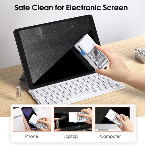 21-in-1 Keyboard Cleaning Kit, Upgraded Electronic Cleaner Kit with Mini Vacuum for Laptop, iPad, iPhone, Camera, Earbud, All-in-one Multifunctional Computer Screen Cleaning Brush Tools in Saudi Arabia