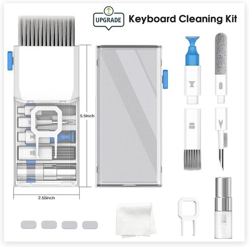 21-in-1 Keyboard Cleaning Kit, Upgraded Electronic Cleaner Kit with Mini Vacuum for Laptop, iPad, iPhone, Camera, Earbud, All-in-one Multifunctional Computer Screen Cleaning Brush Tools in Saudi Arabia