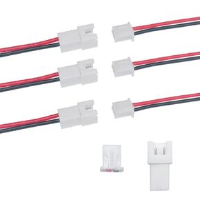 50Pcs 25Pairs 2Pin XH2.54mm Mini Micro Male and Female Connection Cable Plug with 22AWG Red Black Terminal Connector Wire Cable 200mm