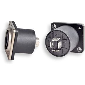 Conwork 8-Pack Neutrik Speakon Compatible Female Jack Panel Mount Socket Connector - Audio Speaker Jack Twist Lock 4 Pole Square - for NL2FC, NL4MP, NL4MPR, NL4FC, NL4FX, NLT4X, NL4 Series