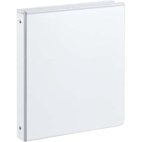 3 Ring Binders, 1 Inch Durable Round Ring Holds 200 Sheets Letter Size Paper, BPA-Free Presentation White View Binder, Ideal for Office, Home, School (2 Pack)