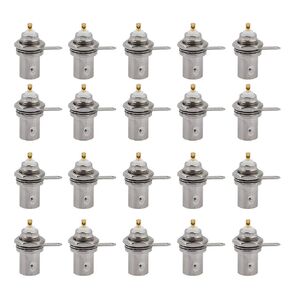 ASHATA BNC Female Bulkhead,20 PCS BNC Female Connectors Chassis Panel Mount Monitor Accessories,Professional BNC Connectors for Monitor Equipment.