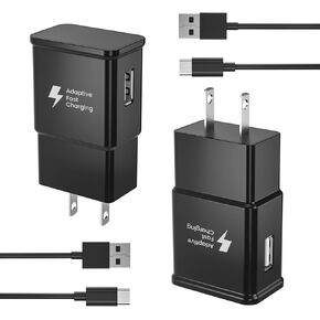 2Pack for Samsung15W Wall Charger Type C,USB C Fast Charging Block,Rapid Cargador for Samsung with USB A-C Cable Android Phone Charger for Galaxy Note 8 9 Galaxy S8 S8+ S9 S9+ S10 S10+ S10E