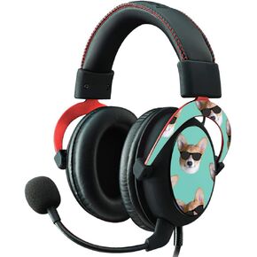 MightySkins Skin Compatible with Kingston HyperX Cloud II Gaming Headset - Cool Corgi | Protective, Durable, and Unique Vinyl Decal wrap Cover | Easy to Apply, Remove | Made in The USA
