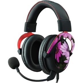 MightySkins Skin Compatible with Kingston HyperX Cloud II Gaming Headset - Purple Flowers | Protective, Durable, and Unique Vinyl Decal wrap Cover | Easy to Apply, Remove | Made in The USA