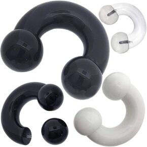 (3 pairs or 1 pair) 8g 3mm to 1/2 12mm Acrylic circular horseshoe ear plugs internally threaded screw ball in Saudi Arabia